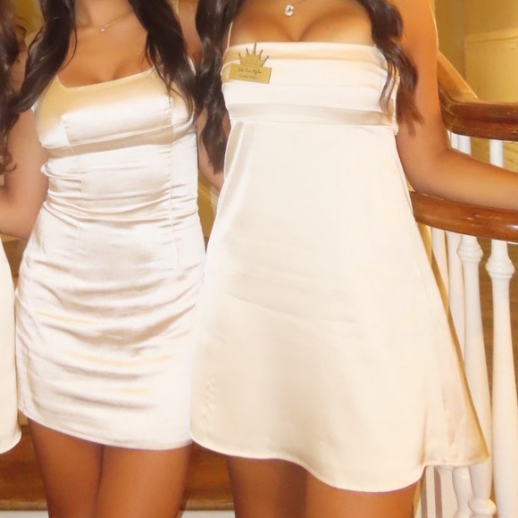 Beginning boutique champagne mini dress - Picture 3 of 3